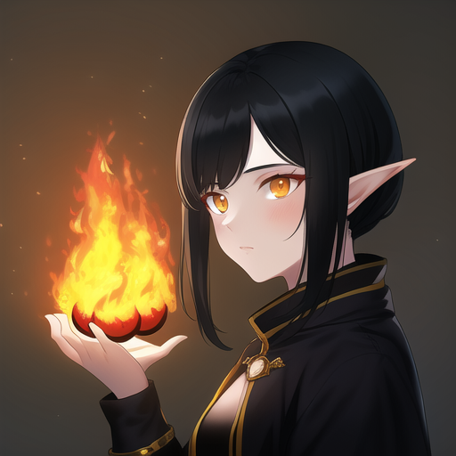 Premium AI Image  Anime character with fire eyes and fire