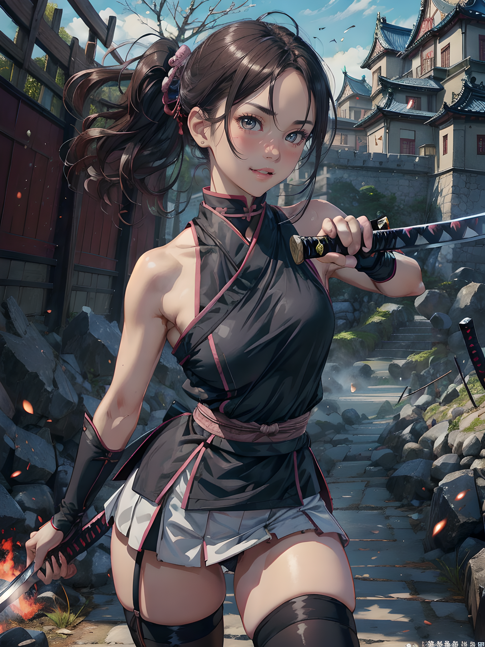 AI Art: Ninja girl #5 by @makozdz | PixAI