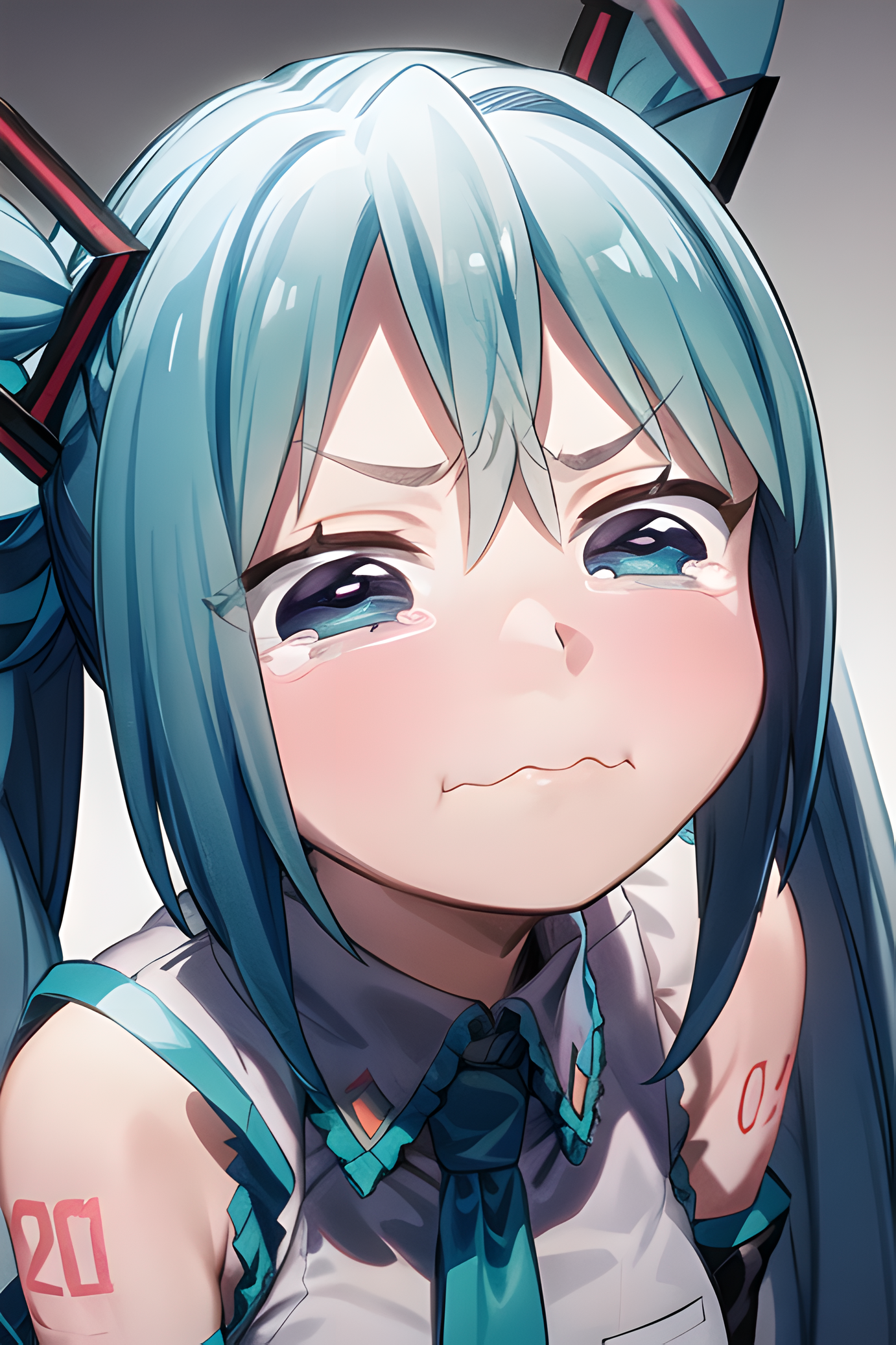 AI Art LoRA Model: Aqua crying/begging anime meme