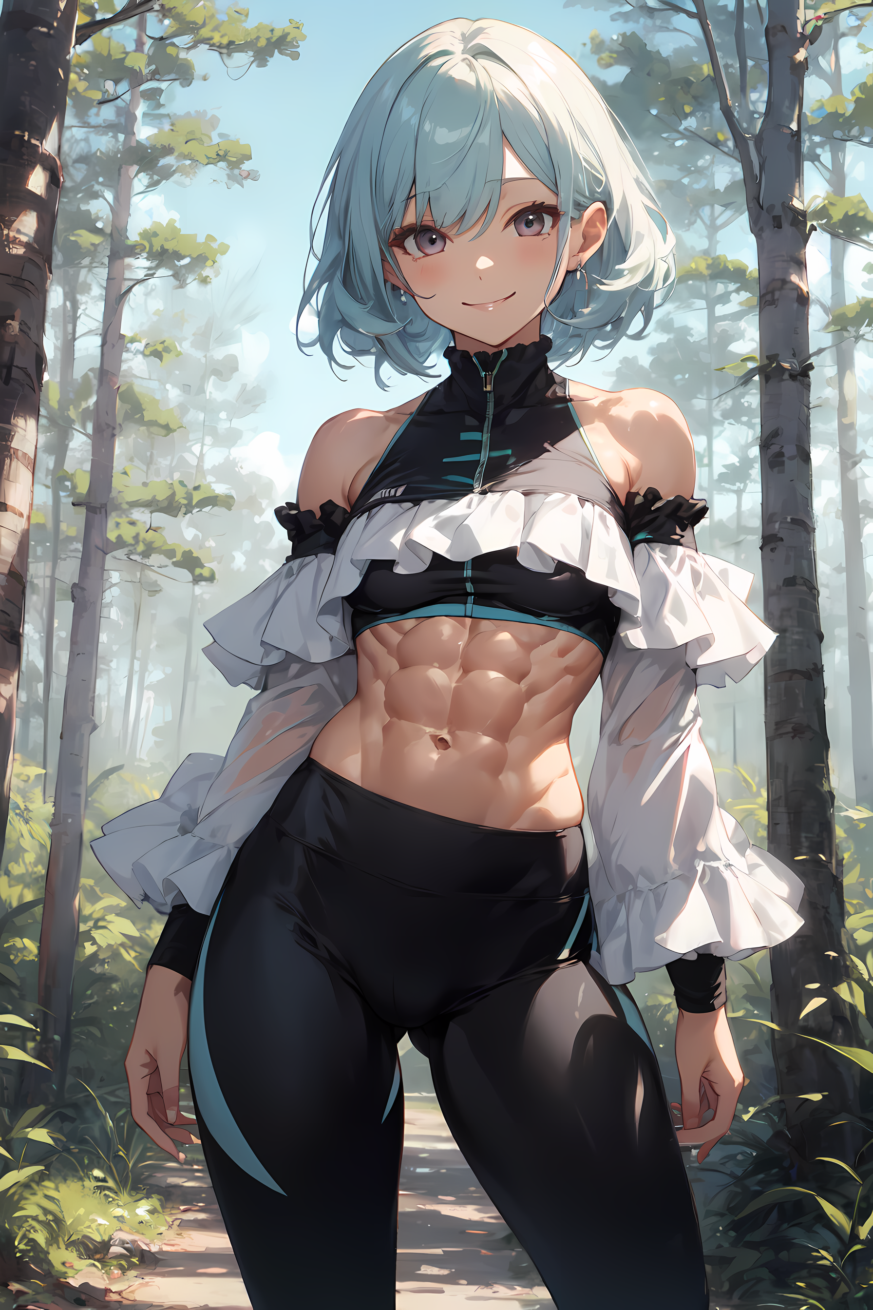 AI Art: Abs Girl In Forest by @Erinblue | PixAI