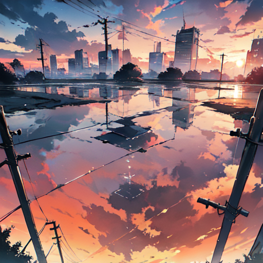 Anime Sunset Sky AI Generated [1920x1080] : r/wallpapers