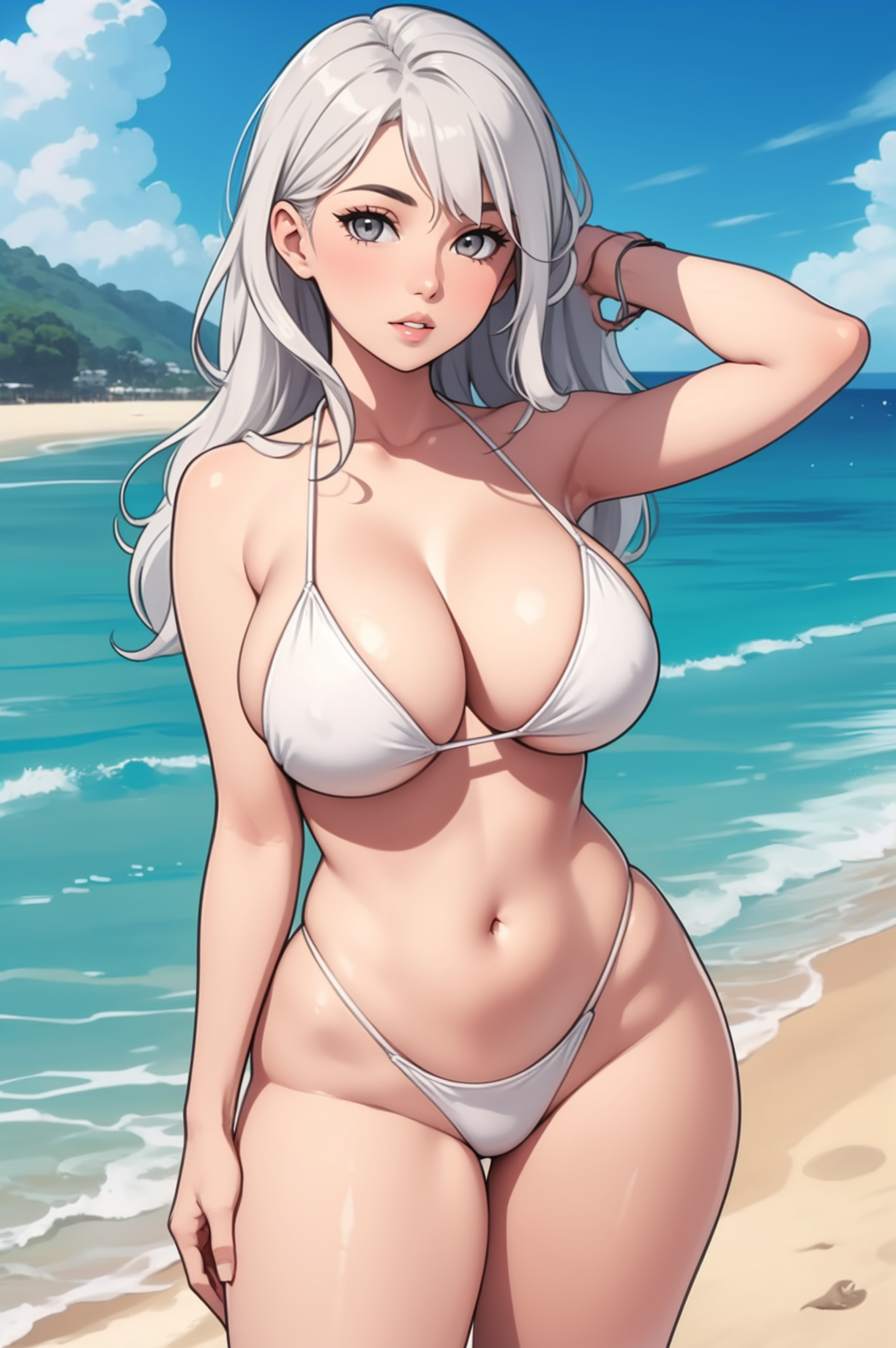 AI Art: White Bikini₄ by @FOOLTH | PixAI