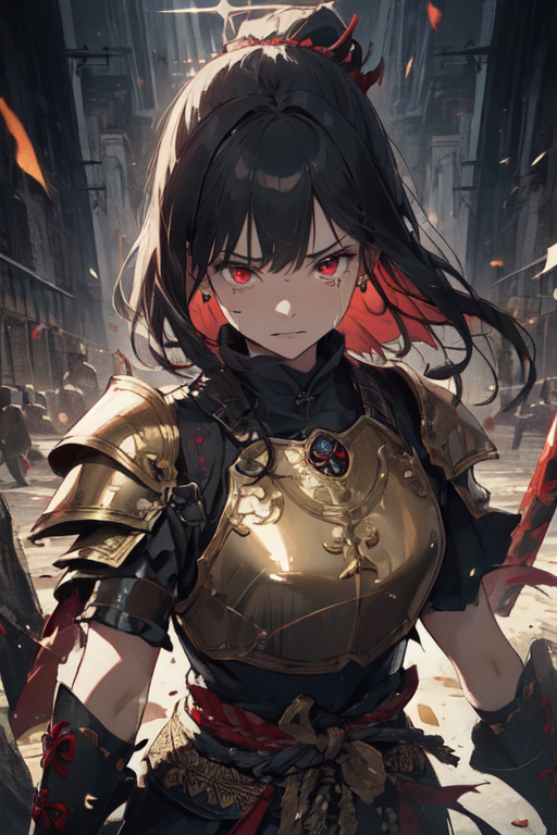 AI Art: Anime girl with a sword by @Dark07