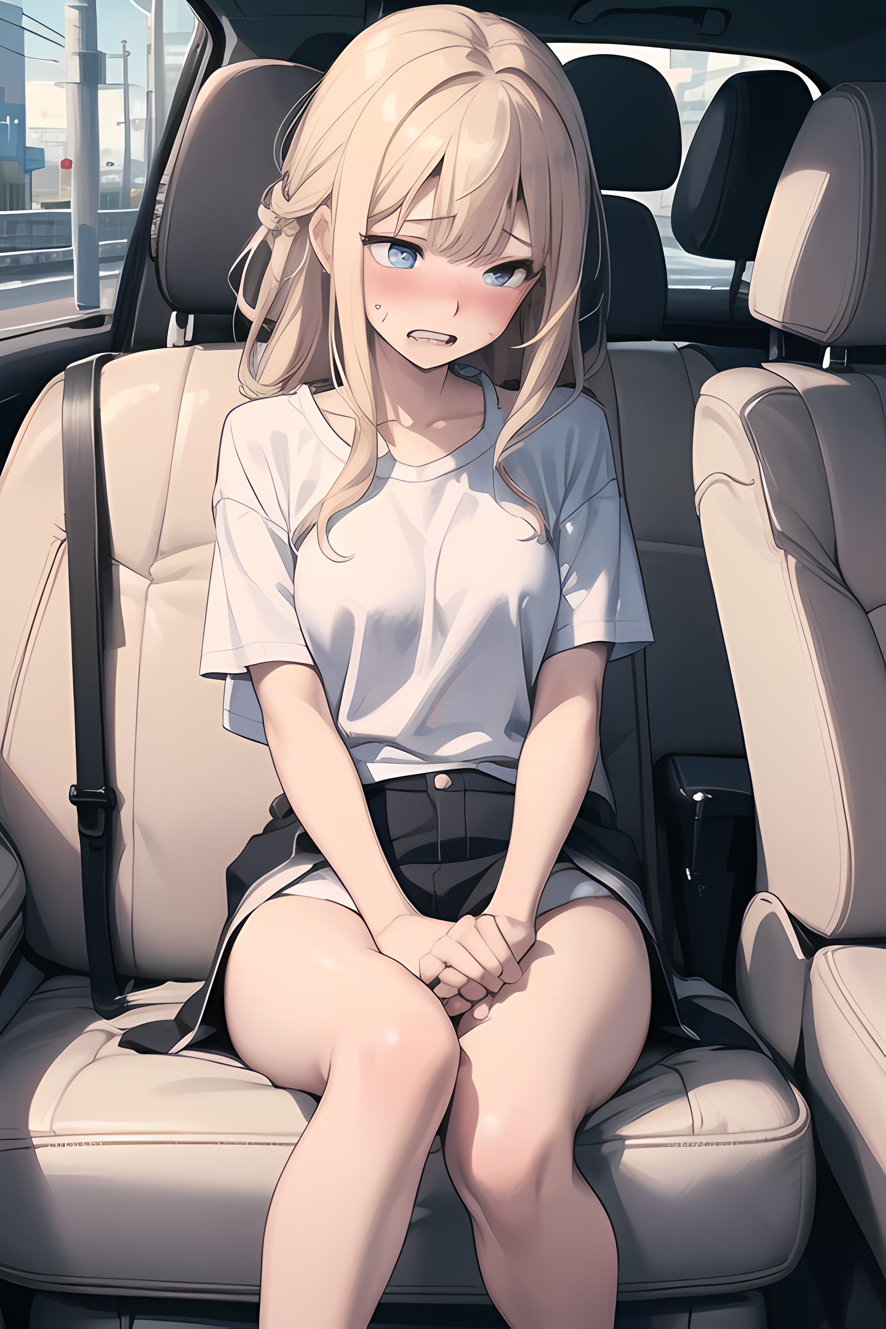 AI Art: 車内でおしっこ我慢限界 by @exceptionPee | PixAI