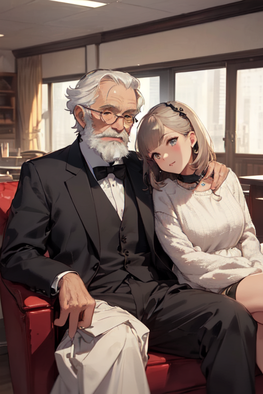 Ai Art Grandpa And Child By Mrhim Pixai