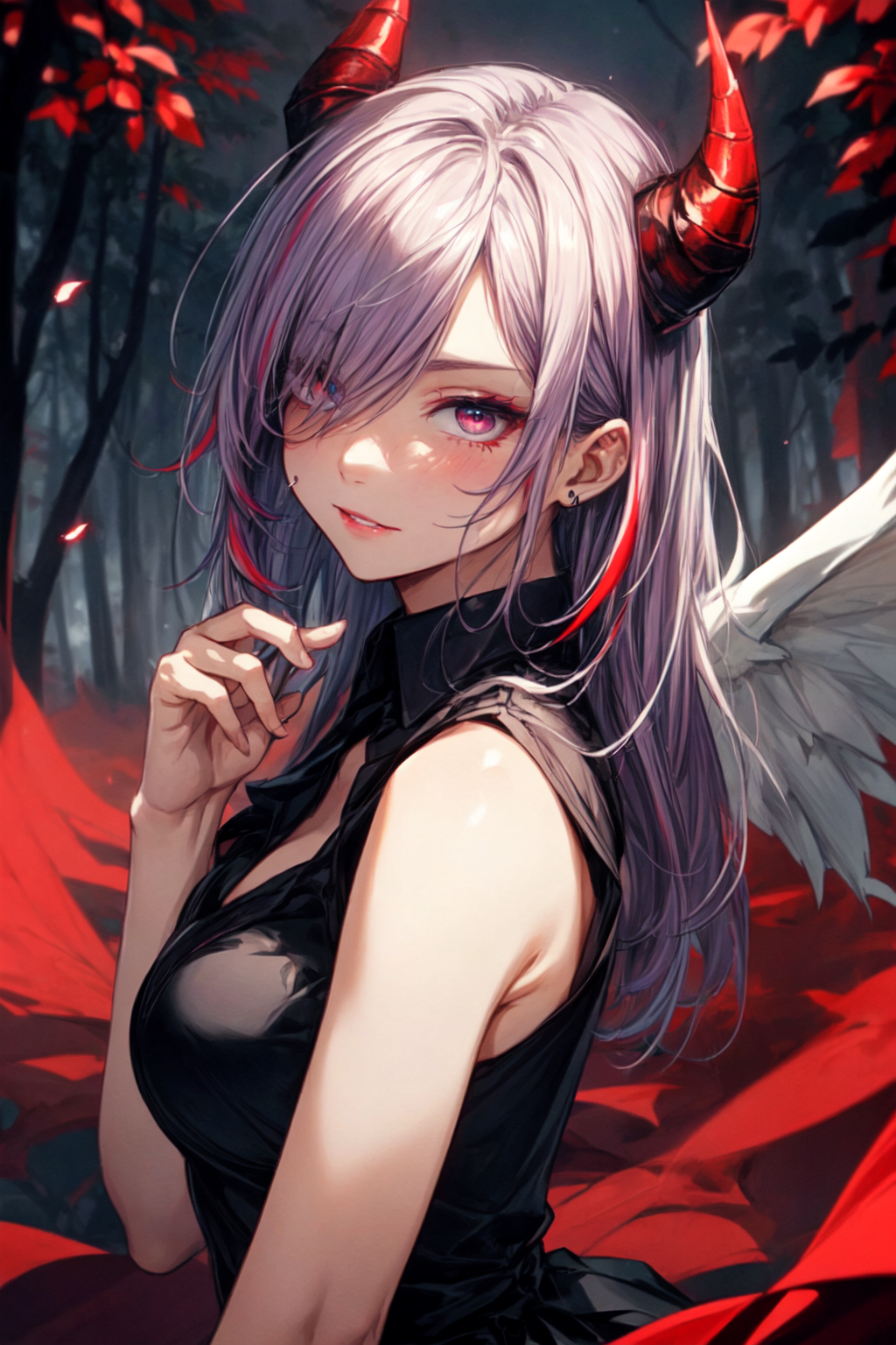 AI Art: The devil lady in the forest. by @Mi-C | PixAI