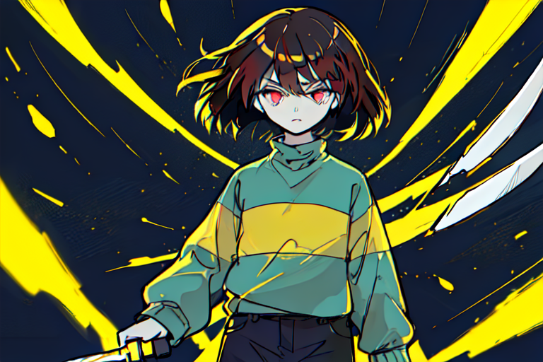 AI Art: Undertale Chara by @Daz