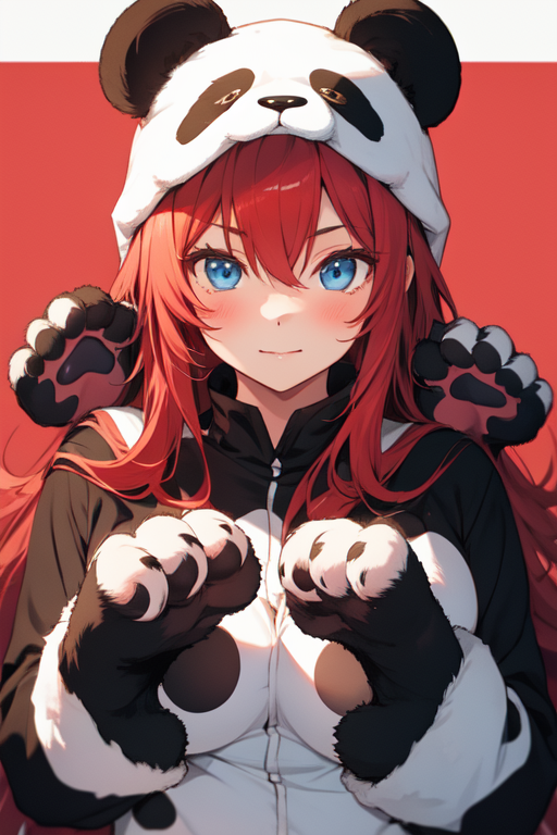 AI Art Rias Gremory in Panda Onesie by Reinz PixAI