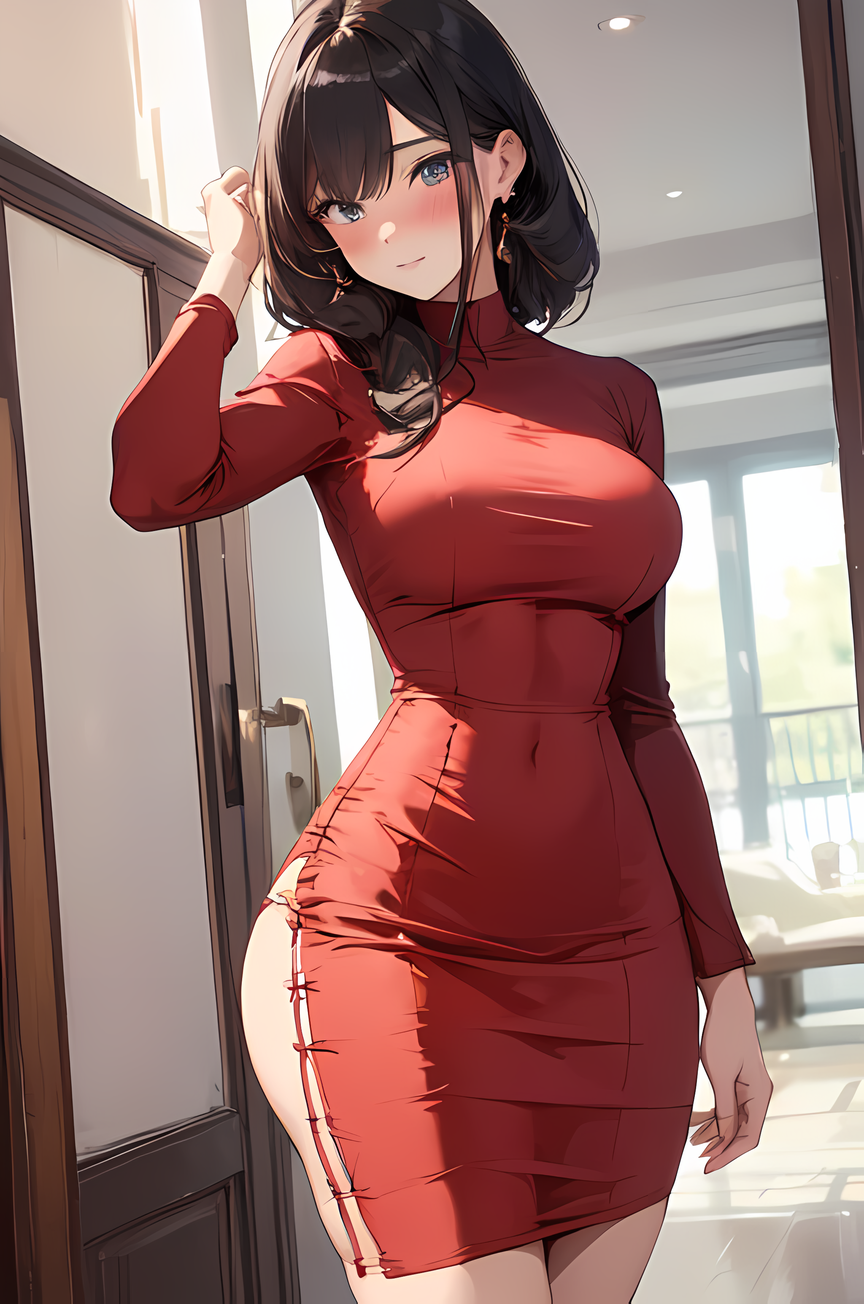 AI Art: Tight red dress by @Alex Smith | PixAI