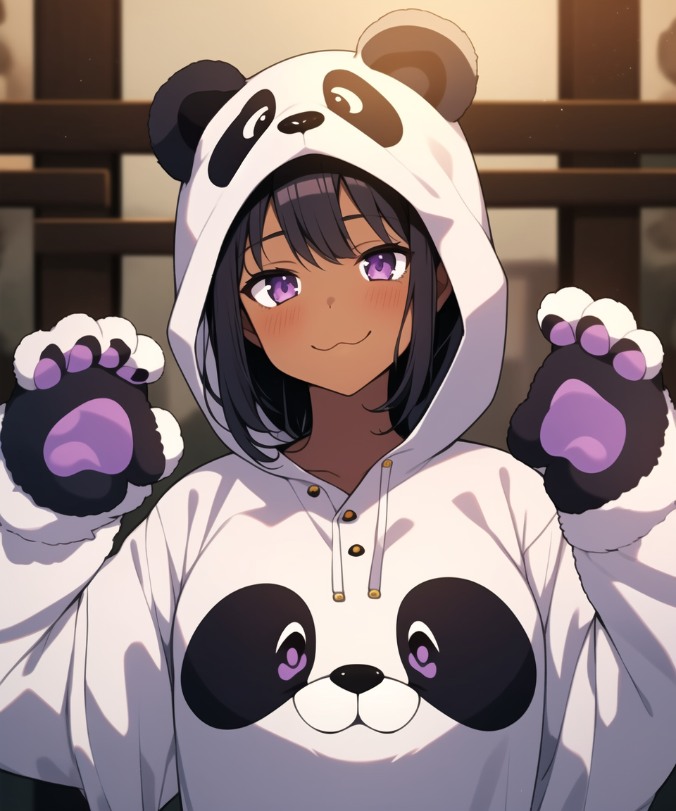 Anime girl discount in panda onesie