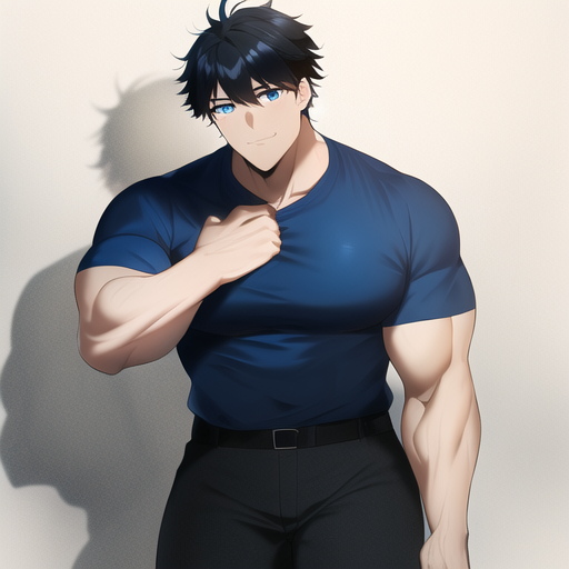 Muscular Anime Boy Physique (AI Generated Artwork) | Magnet