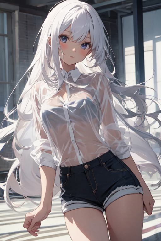 White Short Messy Anime Hair  Anime hair, White shorts, Free t shirt design