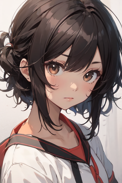 Anime Girl With Black Hair And Brown Eyes 8492