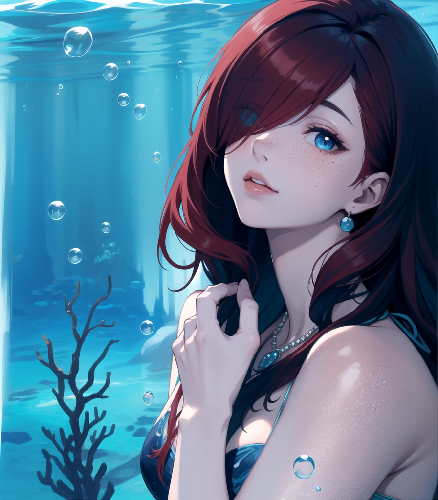 AI Art: Redhead underwater by @Tommy | PixAI