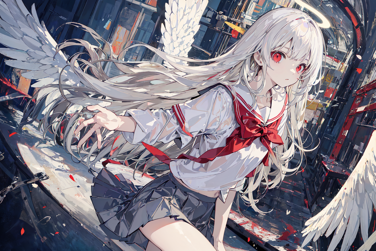 AI Art: Angel (bad fingers😵) by @Test12345 | PixAI