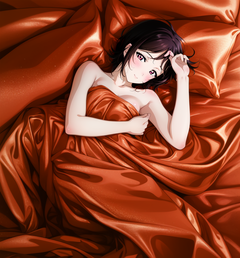 AI Art: An Beautiful Naked Girl in Orange Satin Sheets by @Muhammad Egil  Zulqadri | PixAI