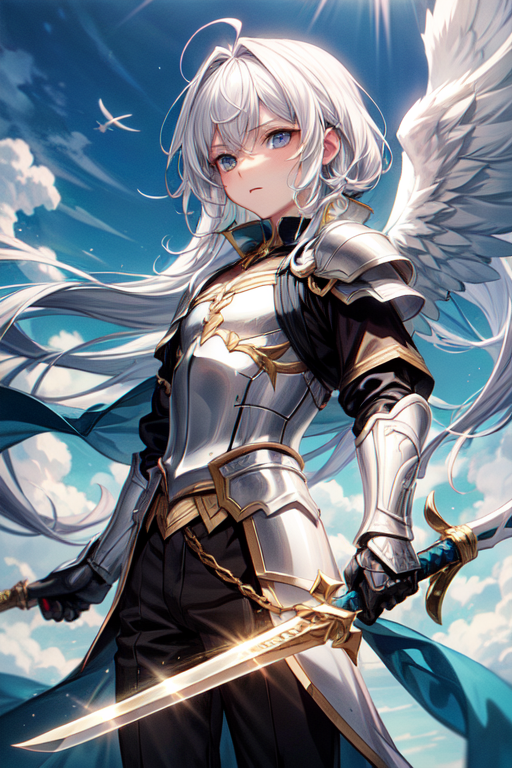 anime angel boy with sword