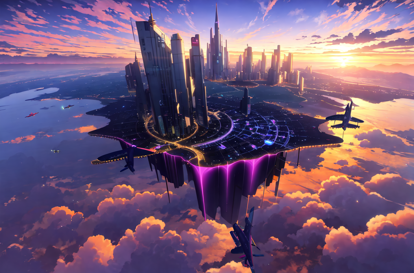 AIイラスト: Sky City (Enhanced) 作者 @ForgottenLord | PixAI