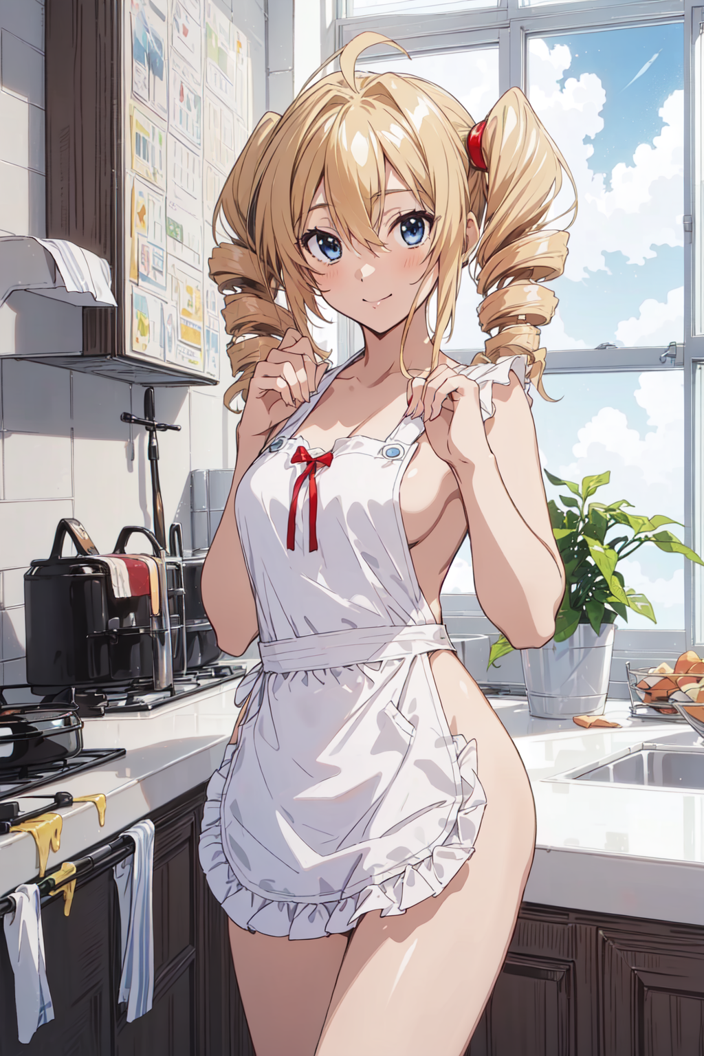 AI Art: Ravel Phenex - Naked Apron 01 by @Crimson Dragon | PixAI