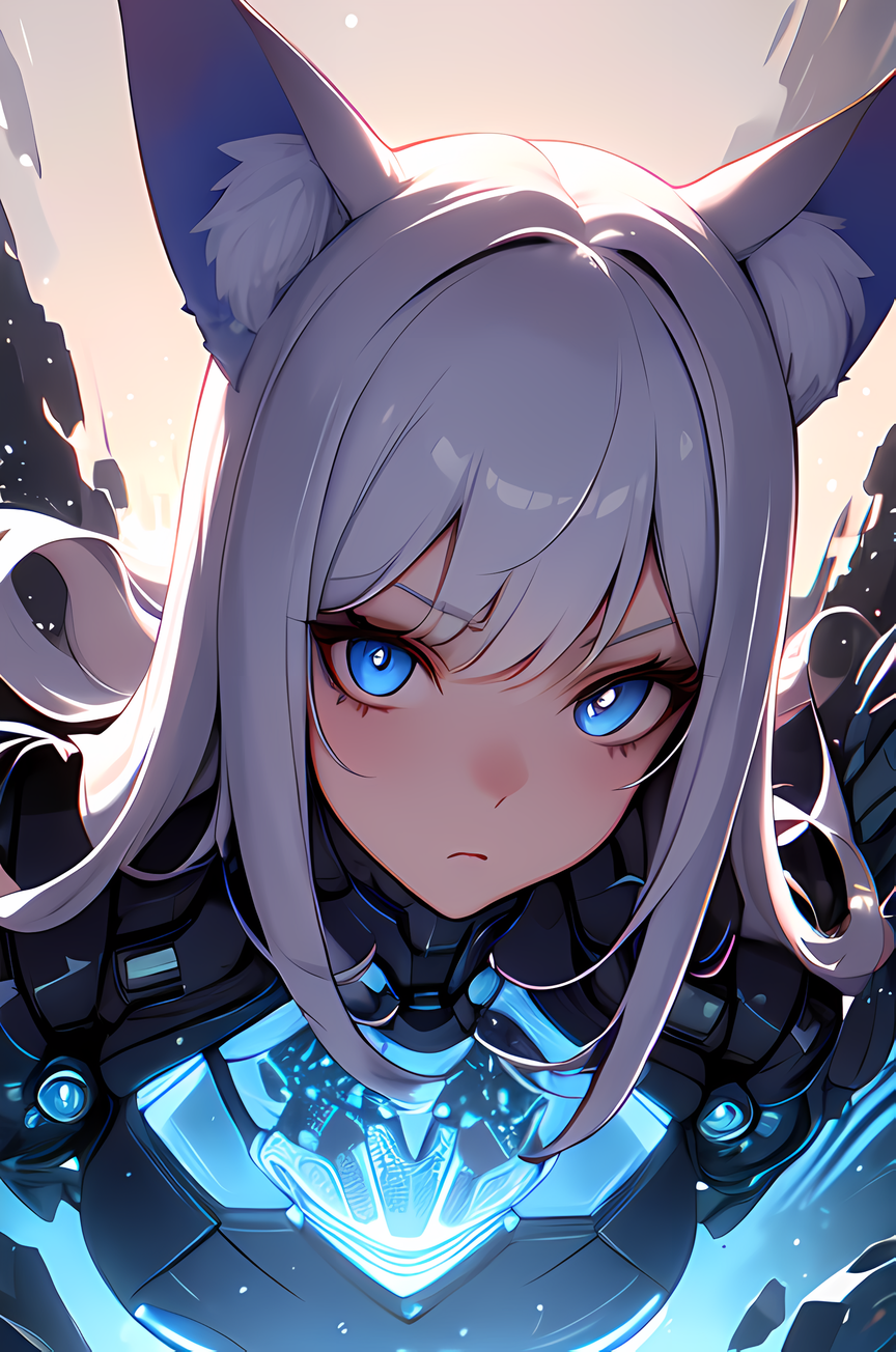 Ai Art Mechanical Cat Girl By Ai Illustrator Pixai