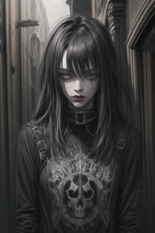 AI Art: Spooky emo girl by @LilDevil