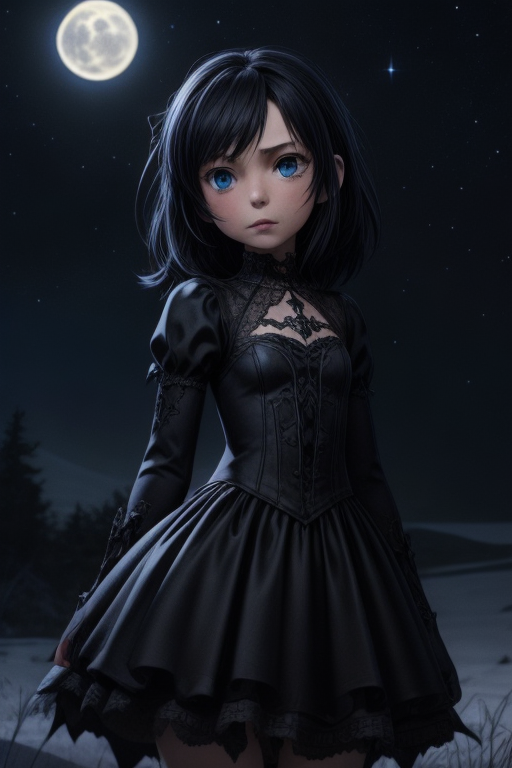 Portrait a cute gothic girl Royalty Free Vector Image