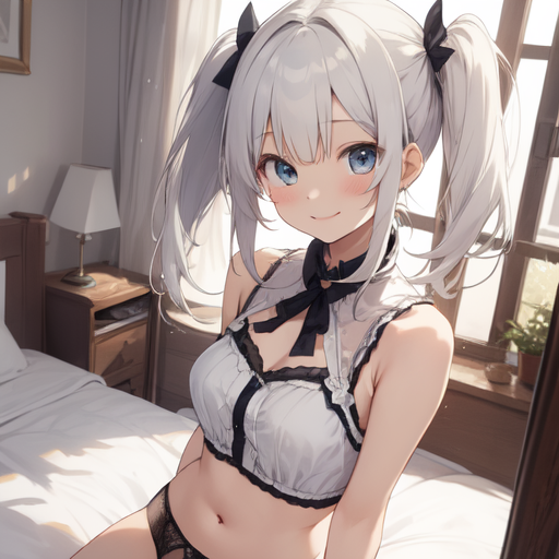 AI Art: anime underwear twintail by @mei☆oneO / めい☆oneおー