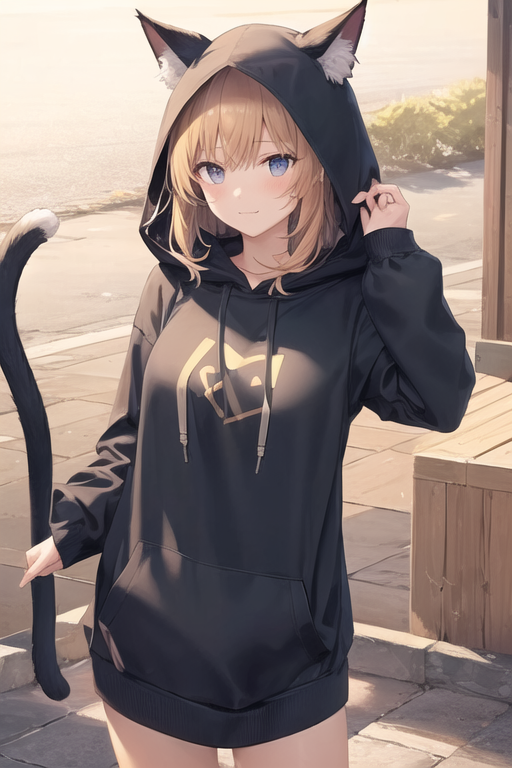 Anime girl with big 2024 hoodie