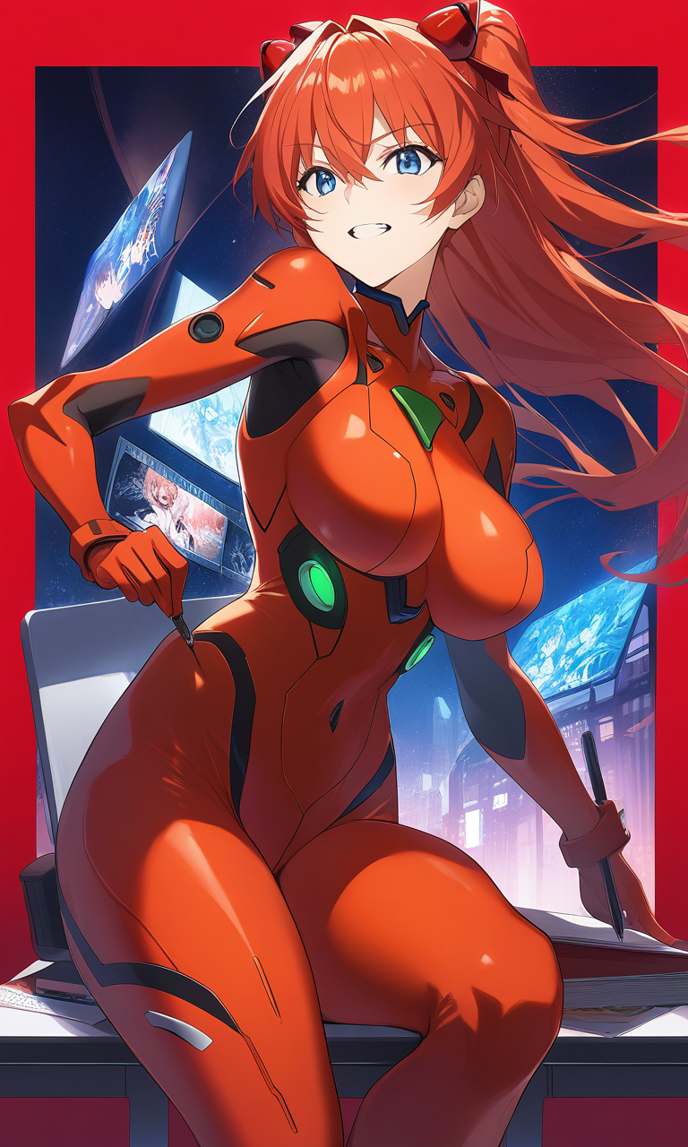 AI Art: Asuka Langley Souryuu: A Red-Hot Evangelion by @ProudHackerX | PixAI