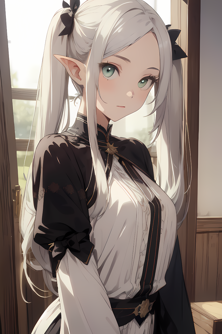 AI Art: green eyed elf by @cat | PixAI