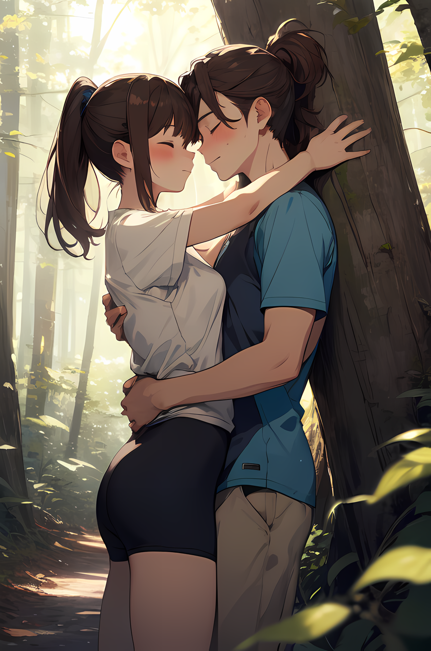 AI Art: Nervous about their first kiss por @user-1628698309342954658 | PixAI