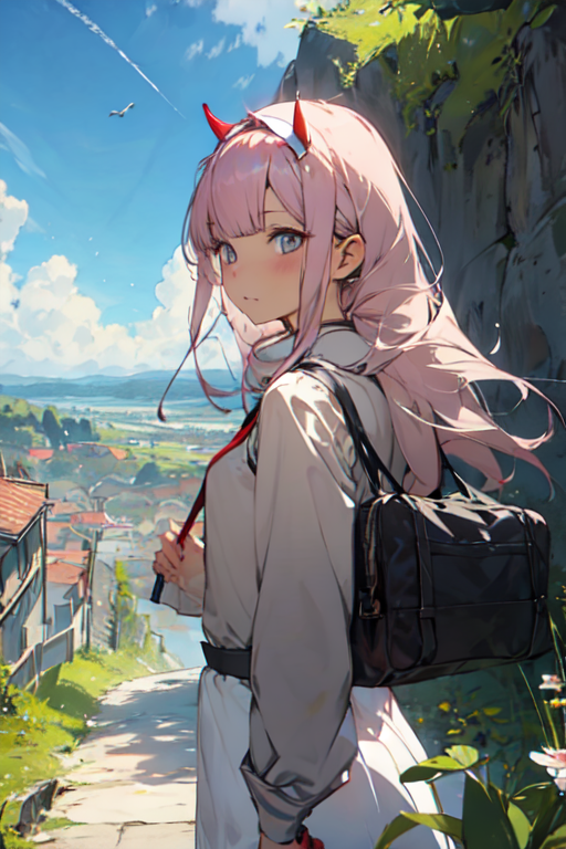 Zero two discount hoodie with horns