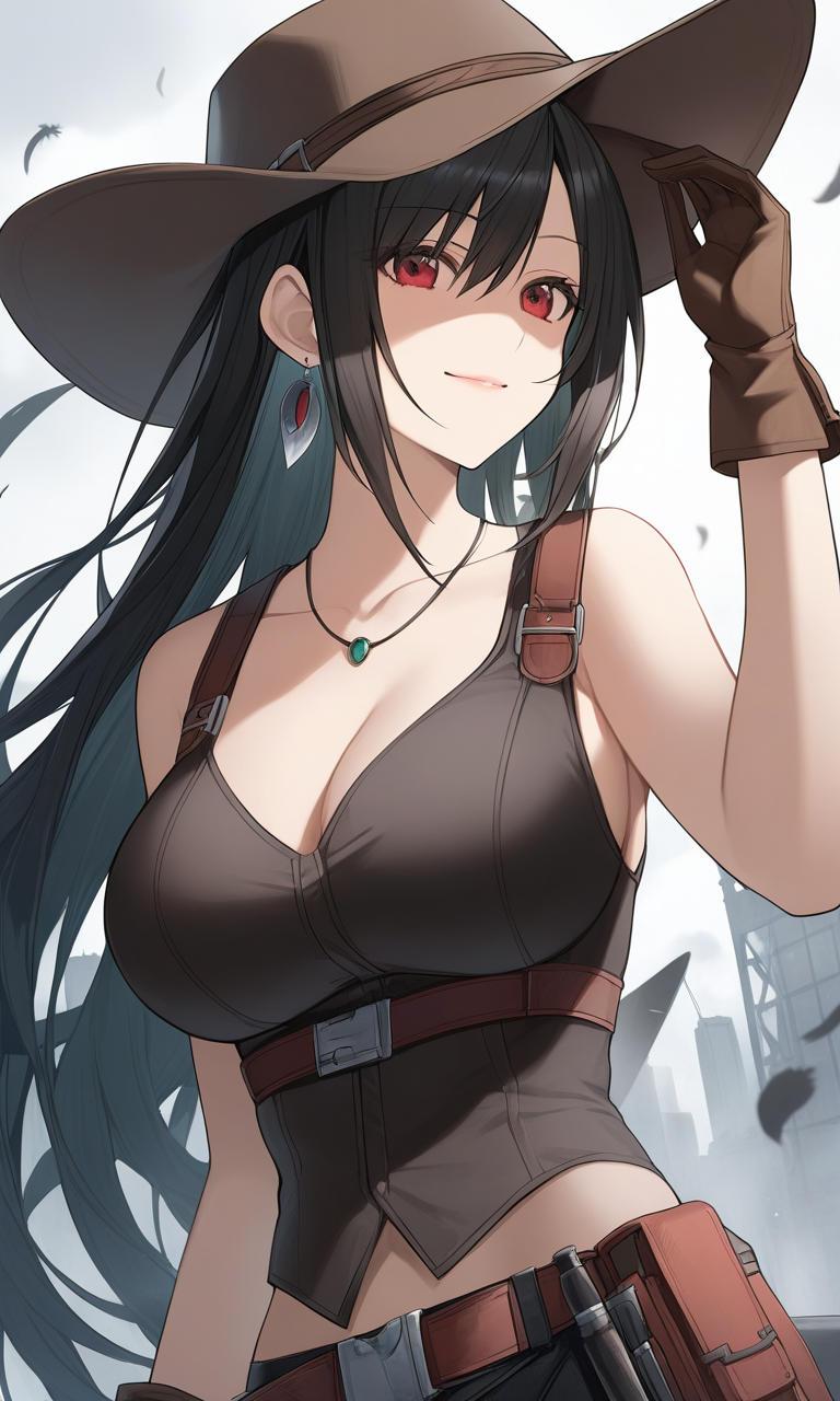 AI Art: 「Crisis Core -Final Fantasy VII-」 - Tifa Lockhart (Cowgirl) by  @素晴らしい紫探検家様 | PixAI