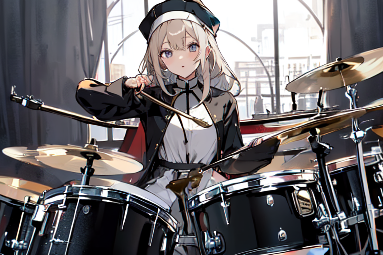 AIイラスト: Cassock Drummer Girl 作者 @OKCAIイラスト: Cassock Drummer Girl 作者 @OKC  