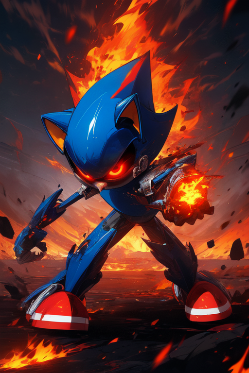 Download Metal Sonic Red Earth Art Wallpaper