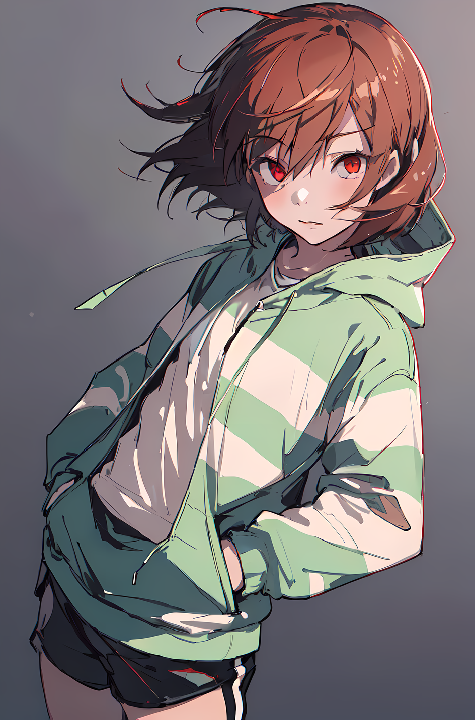 AI Art: Chara (Storyshift & Bad Time Trio) by @user-1588565645445254699