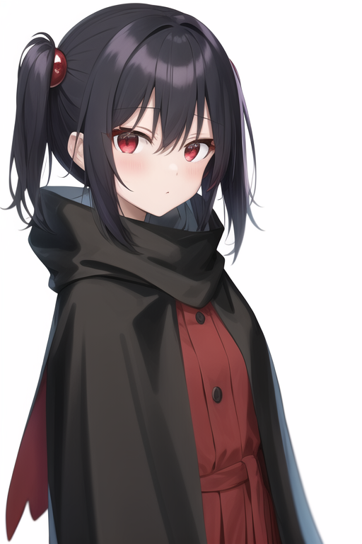 Black hair red eyes hotsell anime girl