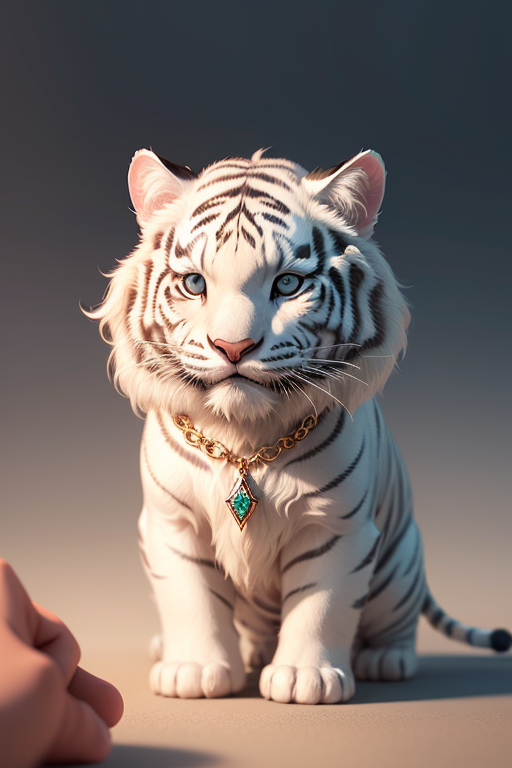 Tiger 3d Model Ai Digital Artwork, Three Dimensional Tiger, Cute