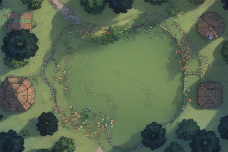 AI Art: Field Battlemap with Tents by @Cadrac | PixAI