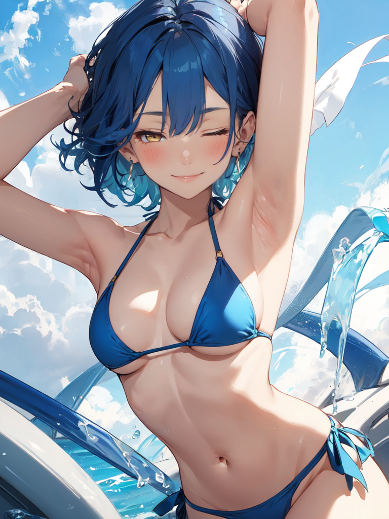 AI Art: Blue Short Hair by @Al | PixAI