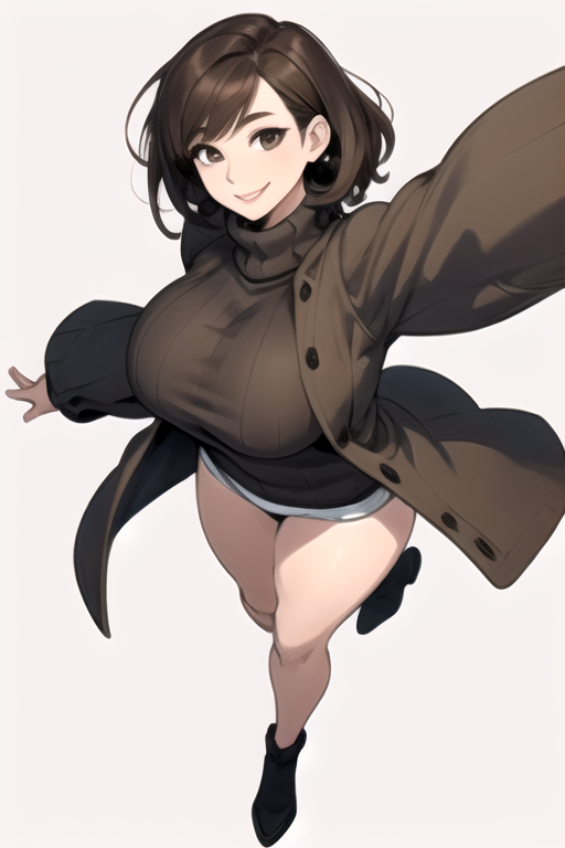 Anime girl in online big sweater