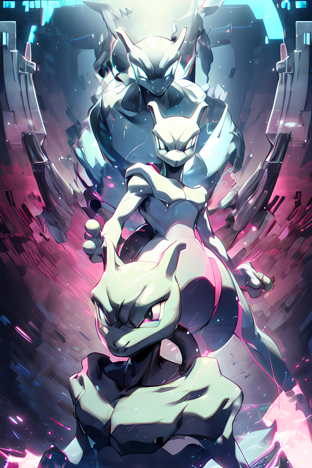 Mewtwo With Glow in the Dark Details Pokemon Fan Art -  Denmark