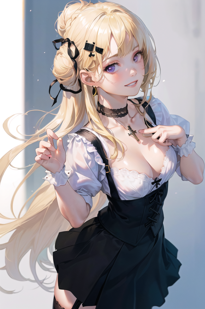 Black to Blonde Messy Anime Girl Hair