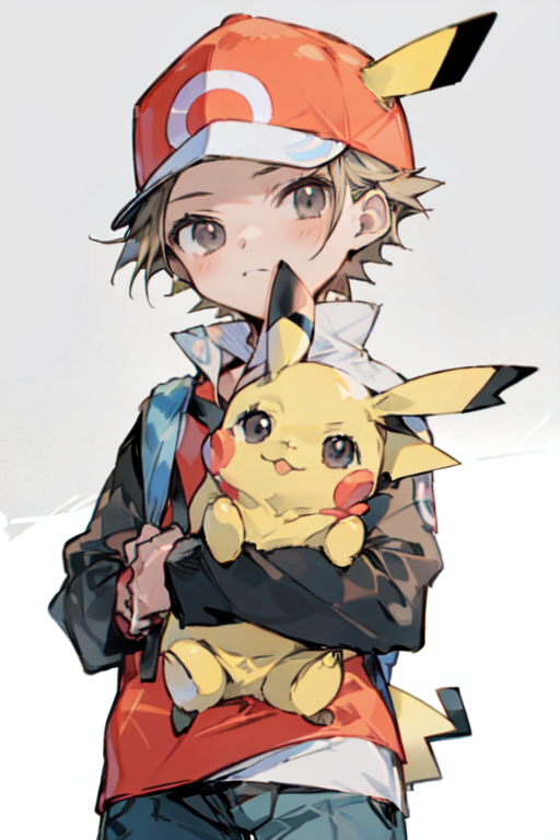 Premium AI Image  A drawing of a white and red pokemon character