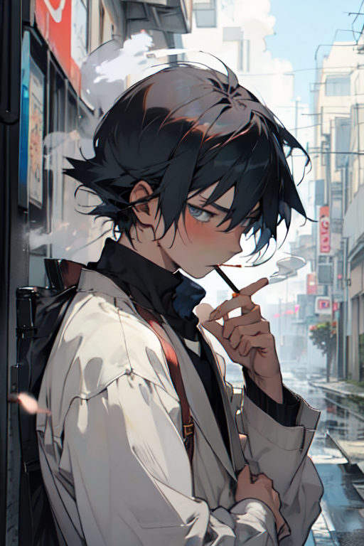 AI Art Generator: Anime boys smoking