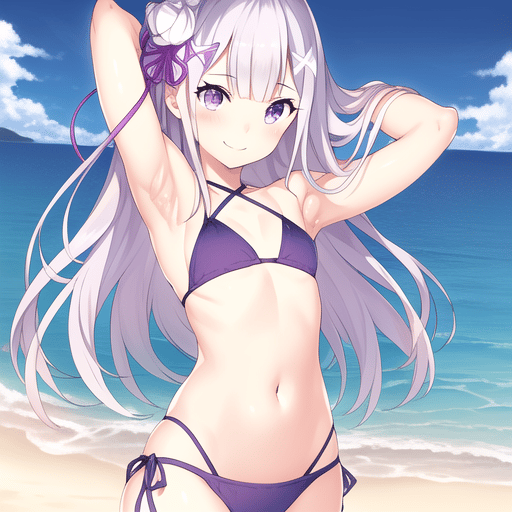 AI Art Emilia looking amazing in her bikini by Anti Z PixAI