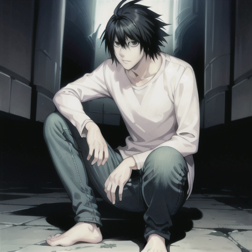 death note l standing