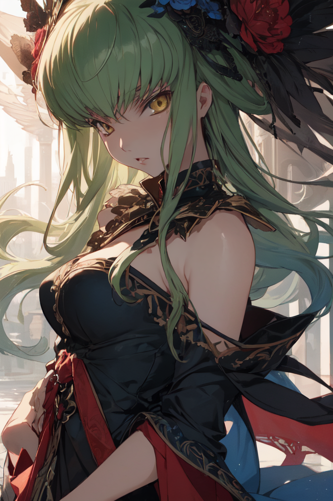 CC, pretty, green, girl, anime, HD wallpaper