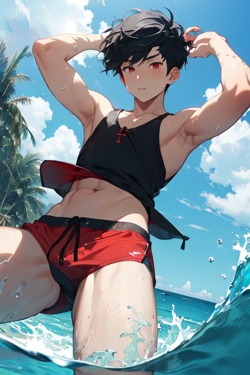 Anime boy 2024 swim trunks