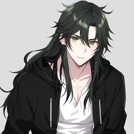 Messy Anime Bed Hair - Dark Green